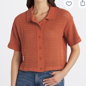 Les Serein Blake Short Sleeve Collared Cardigan